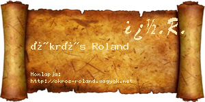 Ökrös Roland névjegykártya